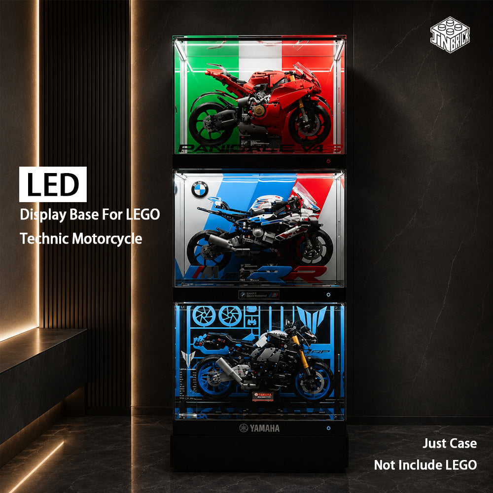 【Premium】LED Display Case For LEGO 42159 Yamaha / 42202 Ducati / 42130 BMW