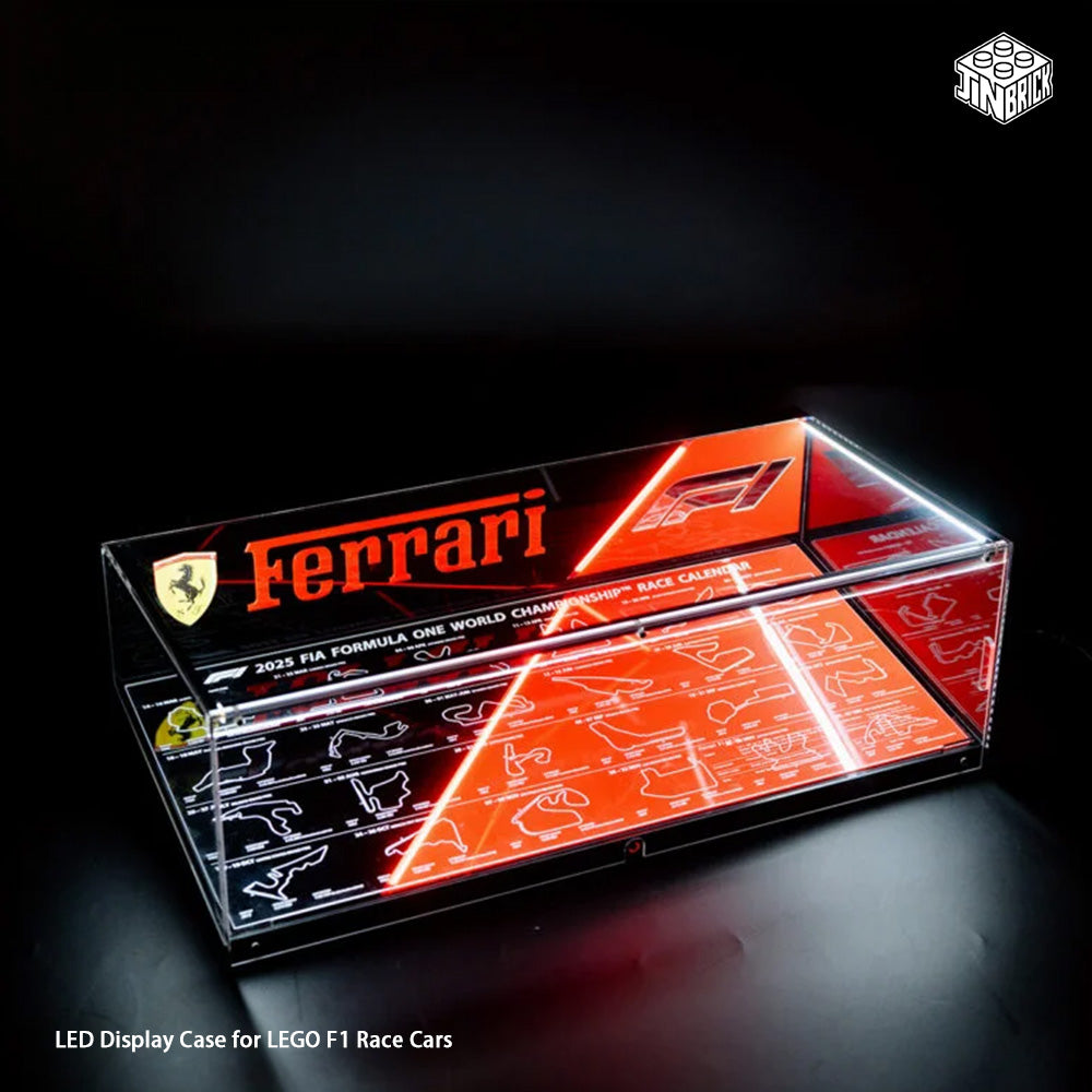 【Premium】LED Display Case for LEGO F1 Race Cars