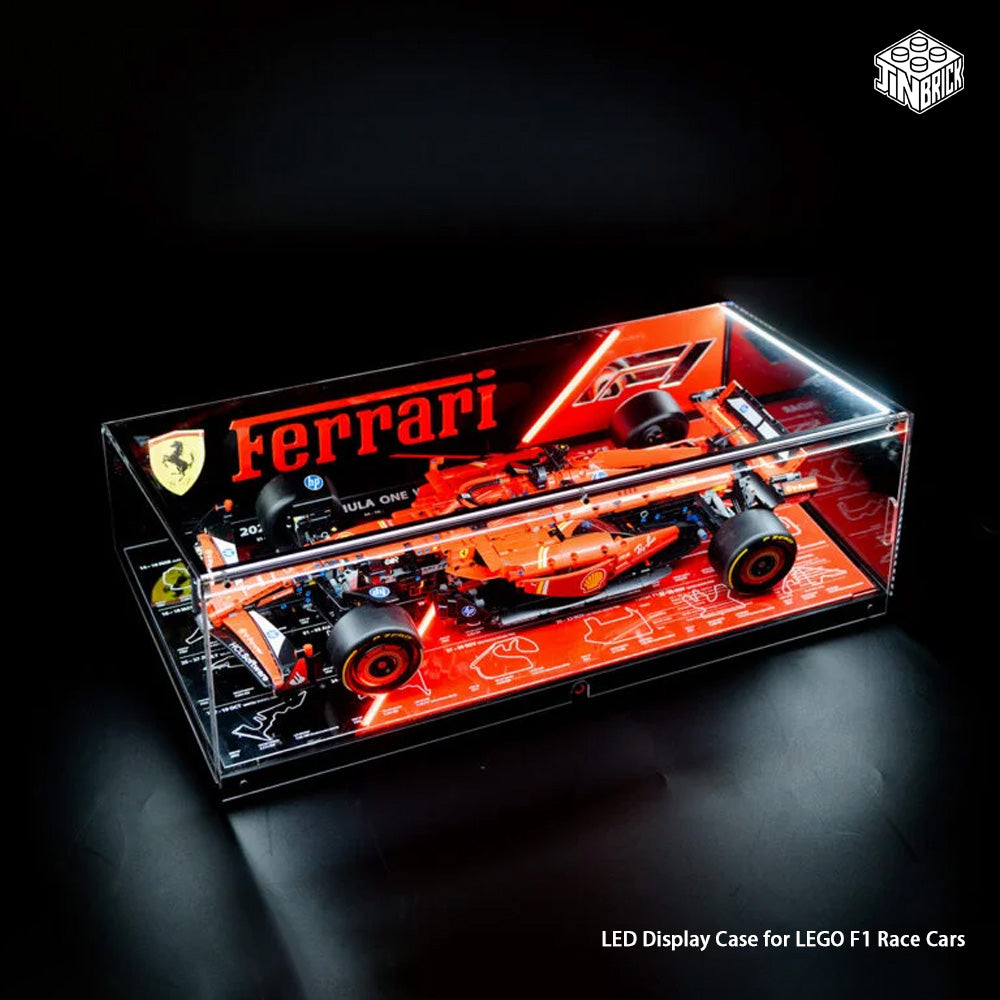 【Premium】LED Display Case for LEGO F1 Race Cars