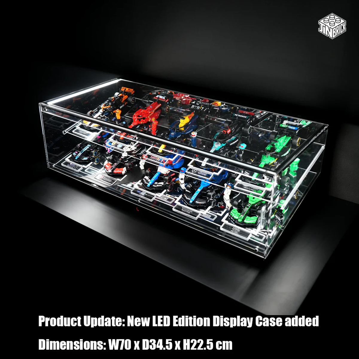【Premium】Display Acrylic Case For LEGO® Speed Champions 10 F1 cars