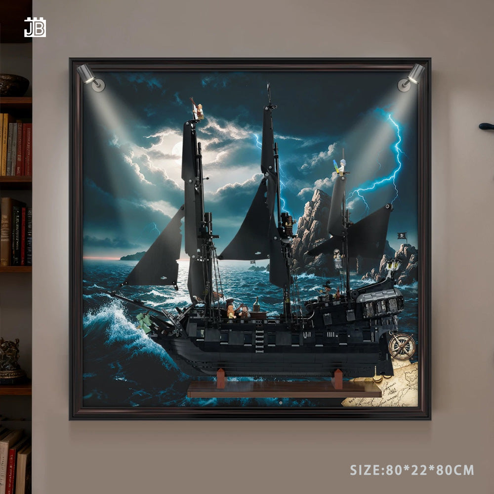 Big Lighting Display Frame For Lego ICONS 10365 Captain Jack Sparrow's Pirate Ship