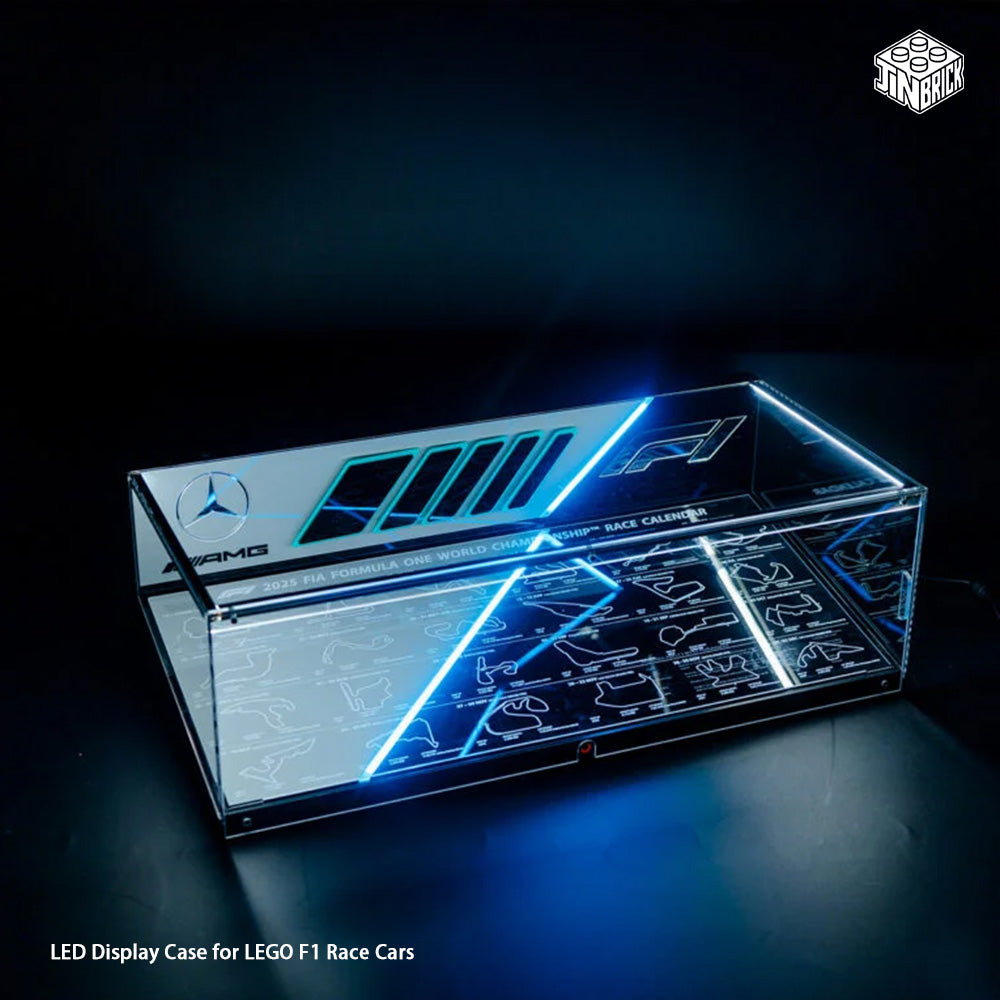 【Premium】LED Display Case for LEGO F1 Race Cars