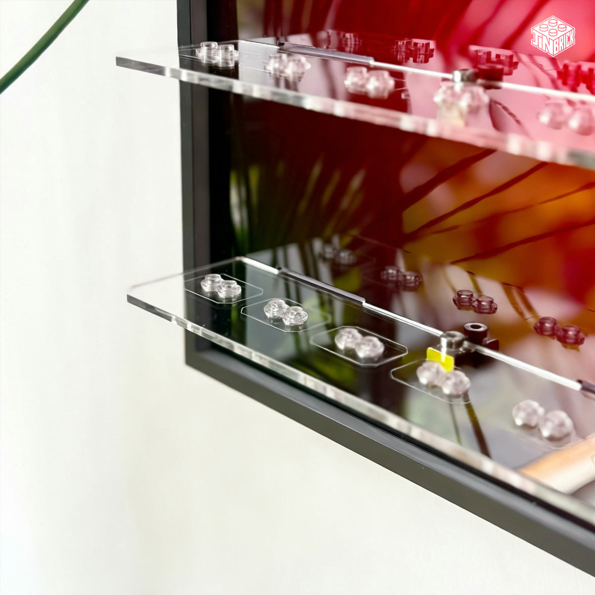 Wall mounted Display Case for lego Marvel Brick-Built Logo & Marvel Minifigure