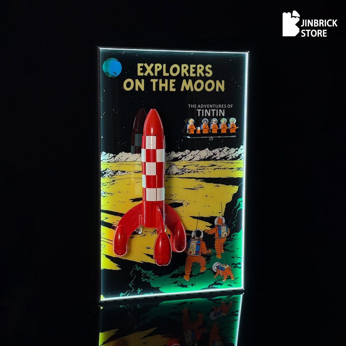Display wall frame for lego Ideas 21367 Tintin Moon Rocket
