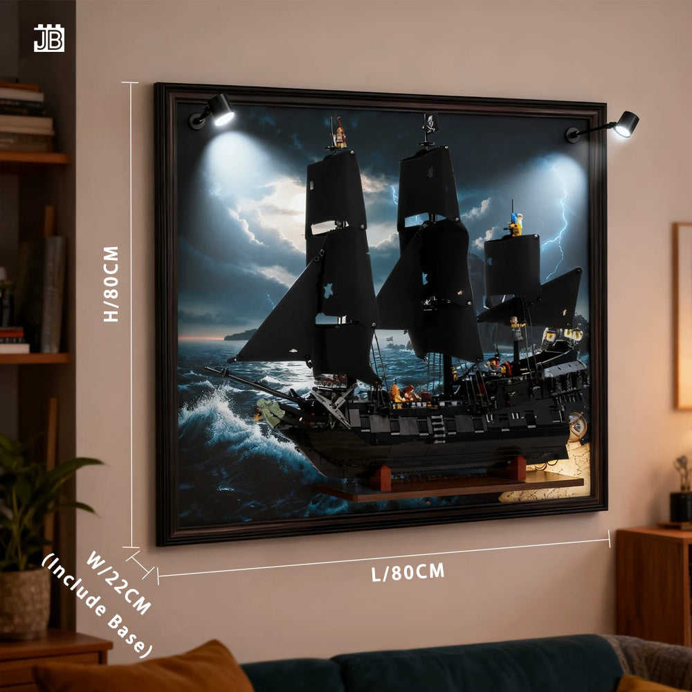 Big Lighting Display Frame For Lego ICONS 10365 Captain Jack Sparrow's Pirate Ship