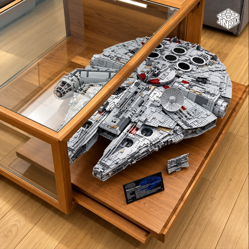 Premium Wooden Display Table for LEGO® 75192 Millennium FalconWooden