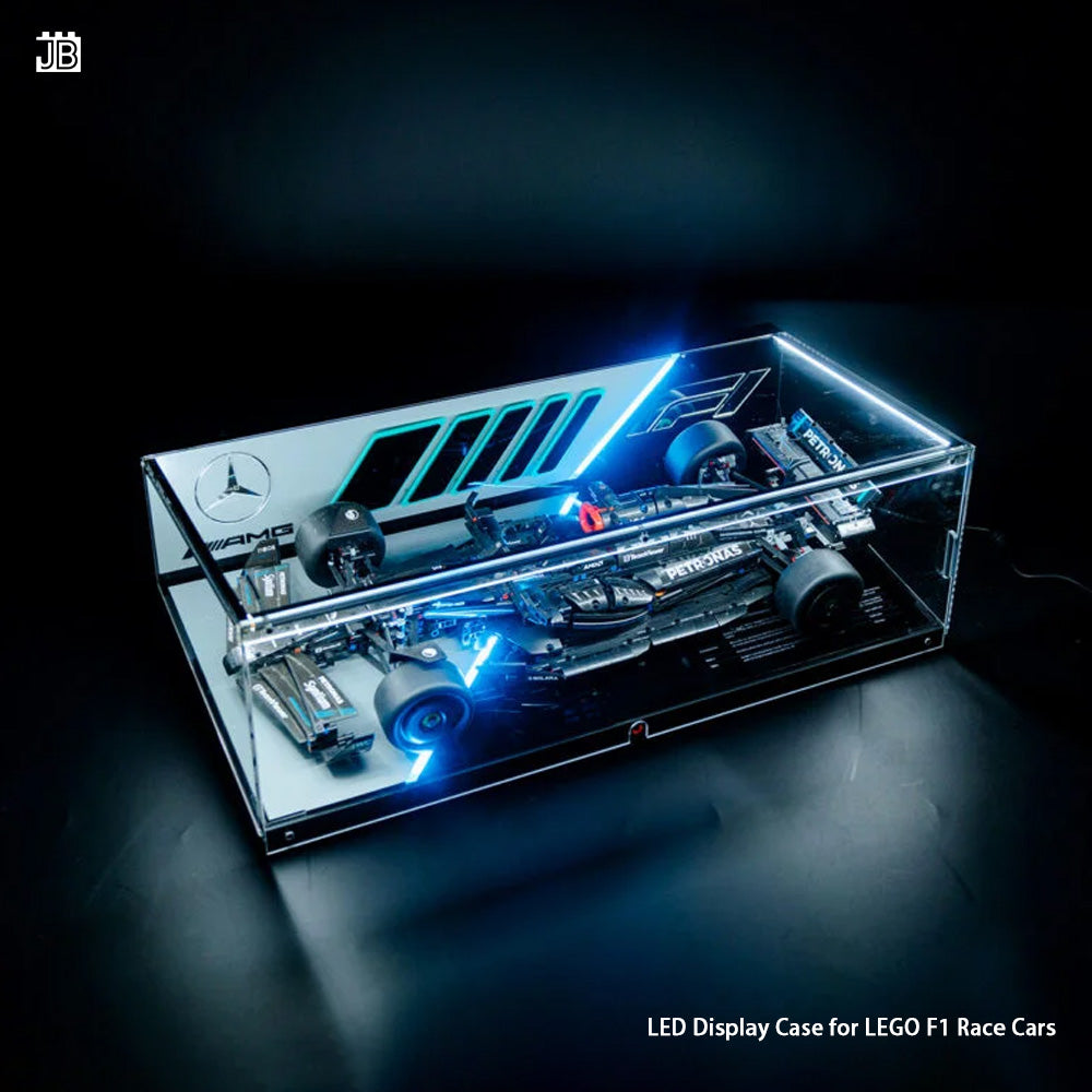 【Premium】LED Display Case for LEGO F1 Race Cars