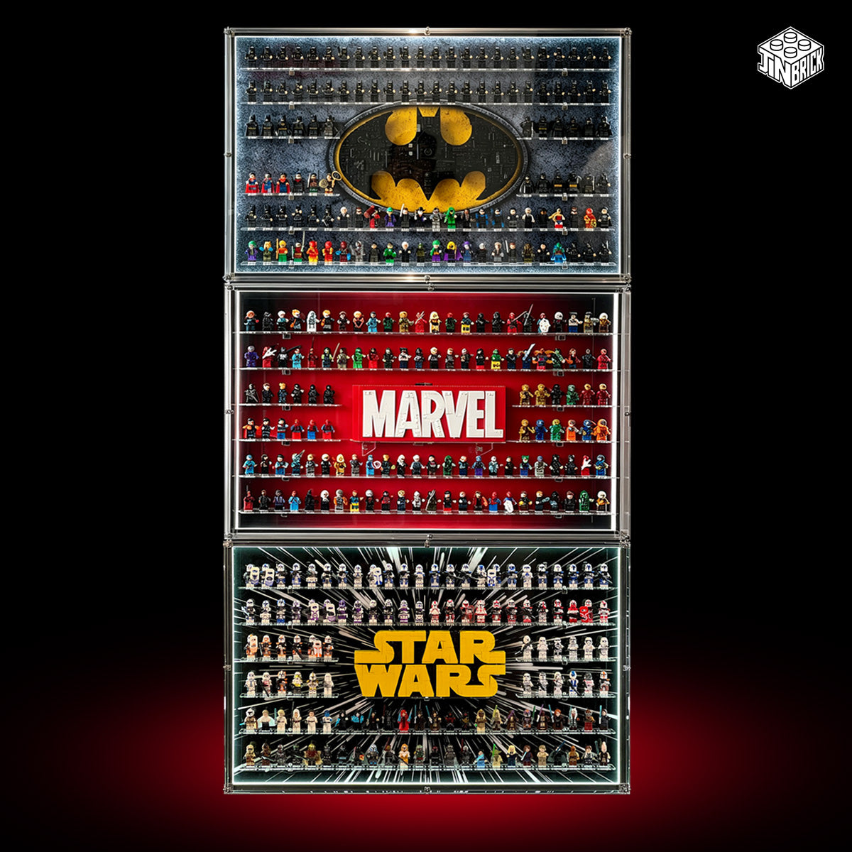 Wall mounted Display Case for LEGO Batman & Marvel & StarWars Minifigures
