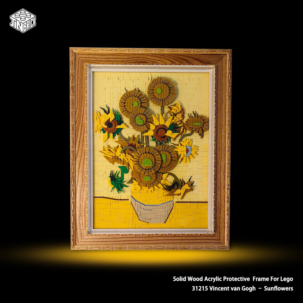 Solid Wood Acrylic Protective Frame For Lego 31215 Vincent van Gogh – Sunflowers