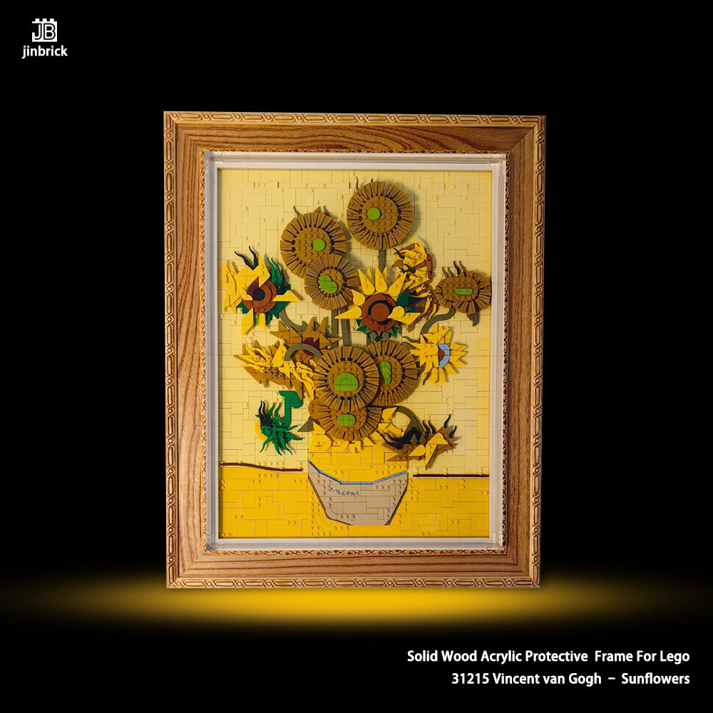 Solid Wood Acrylic Protective Frame For Lego 31215 Vincent van Gogh – Sunflowers