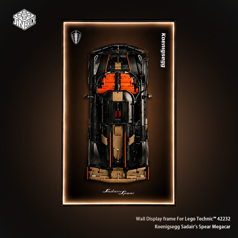 Wall Display frame For Lego Technic™ 42232 Koenigsegg Sadair's Spear Megacar