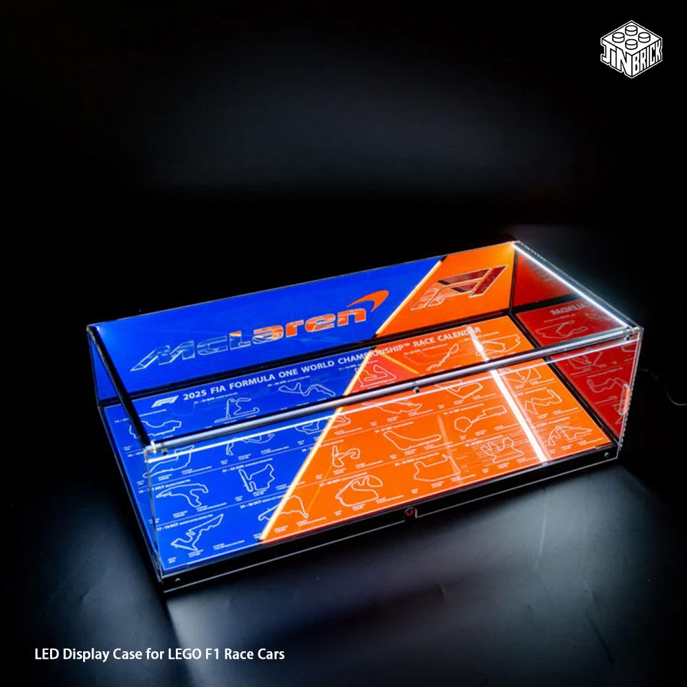 【Premium】LED Display Case for LEGO F1 Race Cars