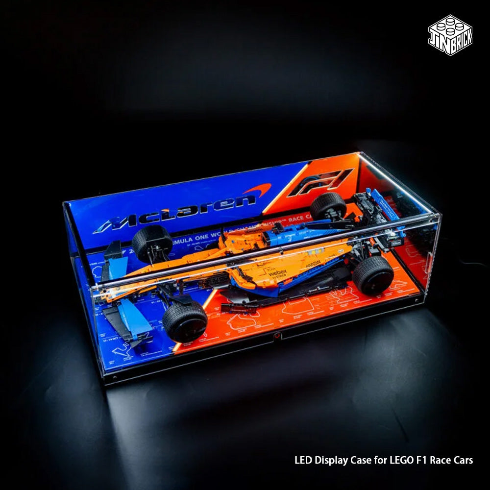 【Premium】LED Display Case for LEGO F1 Race Cars