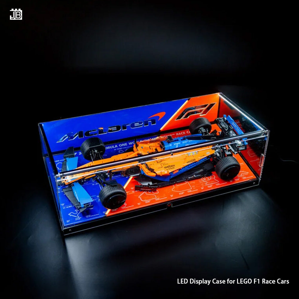 【Premium】LED Display Case for LEGO F1 Race Cars