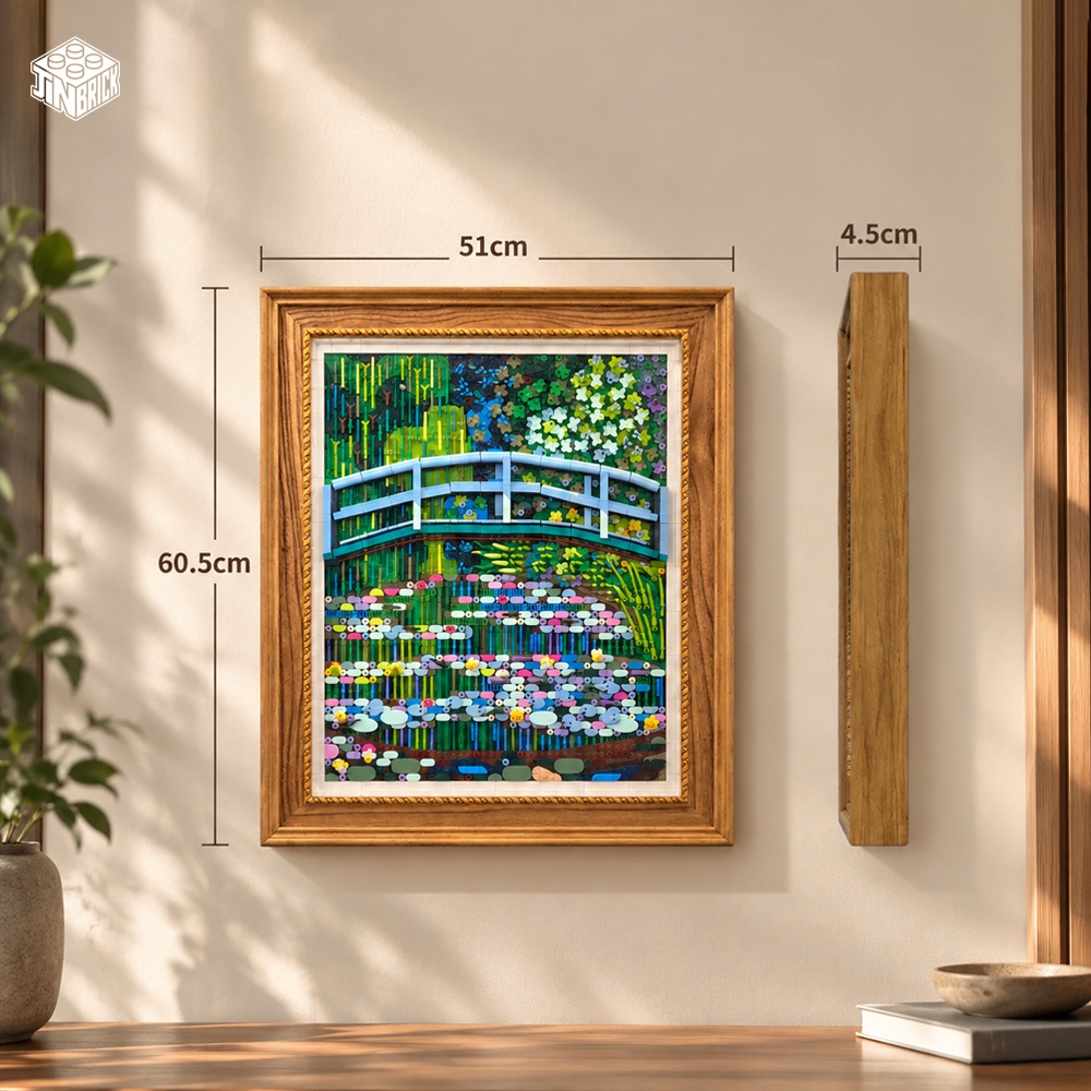 Solid Wood Display Frame for LEGO® Art 31220 Claude Monet – Bridge over a Pond of Water Lilies