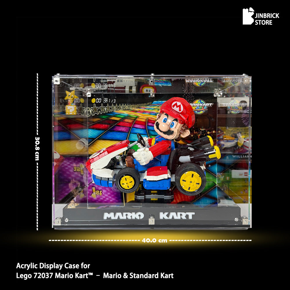 Acrylic Display Case For 72037 LEGO® Mario Kart™ – Mario & Standard Kart