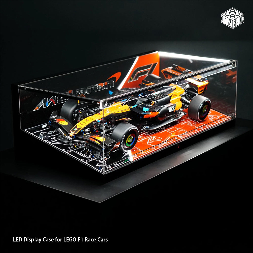 【Premium】LED Display Case for LEGO F1 Race Cars