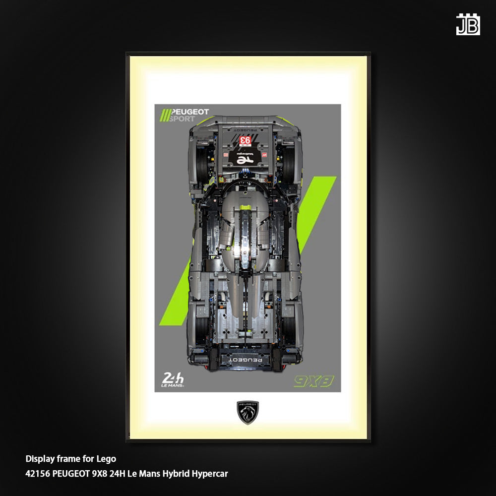 Wall Frame For LEGO 42156 PEUGEOT 9X8 24H Le Mans Hybrid Hypercar
