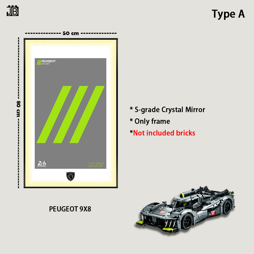 Wall Frame For LEGO 42156 PEUGEOT 9X8 24H Le Mans Hybrid Hypercar