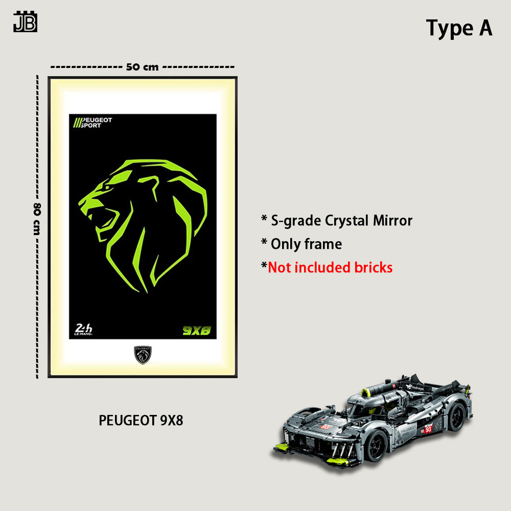 Wall Frame For LEGO 42156 PEUGEOT 9X8 24H Le Mans Hybrid Hypercar