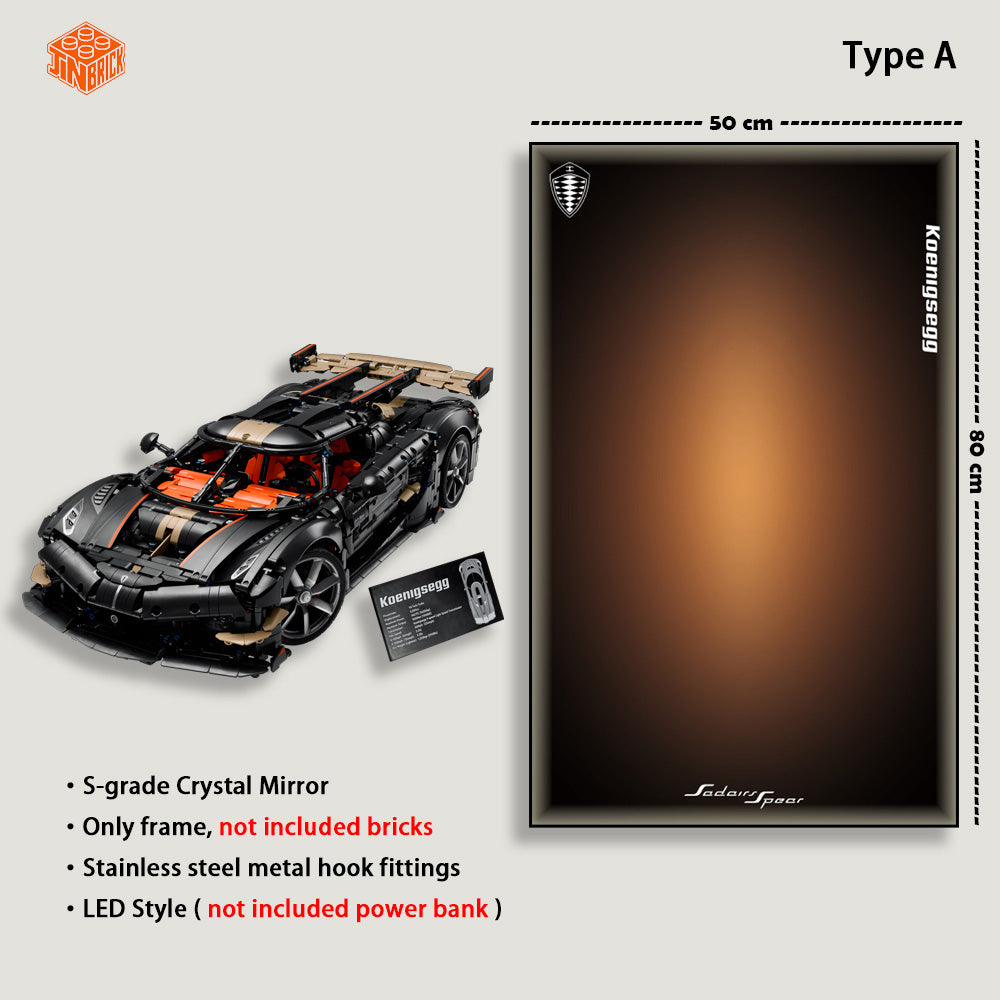 Wall Display frame For Lego Technic™ 42232 Koenigsegg Sadair's Spear Megacar