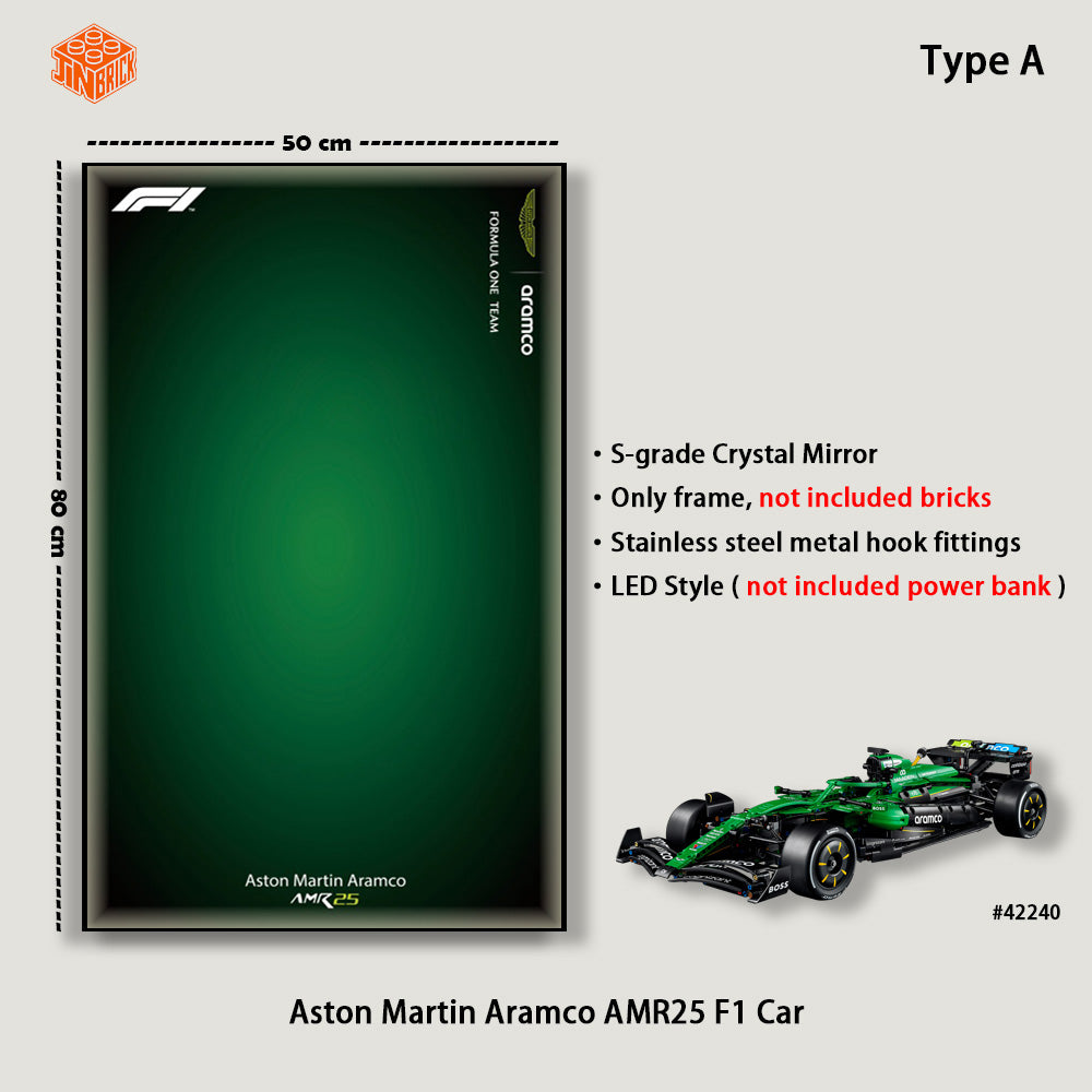 Wall Display for 42240 LEGO® Technic™ Aston Martin Aramco AMR25 F1® Car