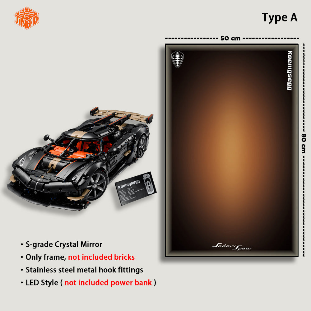 Wall Display frame For Lego Technic™ 42232 Koenigsegg Sadair's Spear Megacar