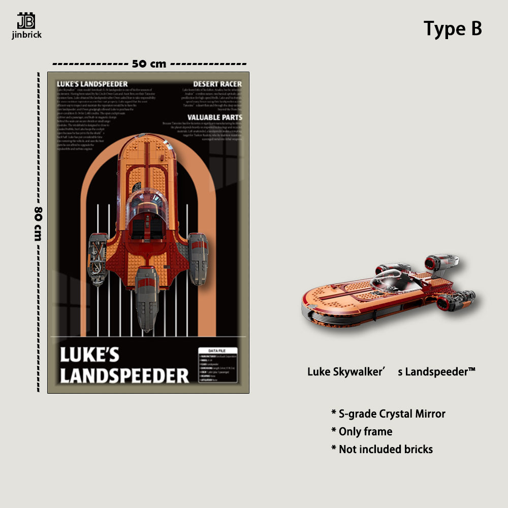 Display Wall frame For LEGO® 75341 Star Wars™  Luke Skywalker’s Landspeeder™