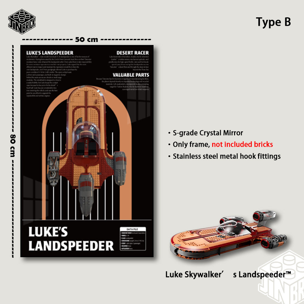Display Wall frame For LEGO® UCS 75341 Star Wars™  Luke Skywalker’s Landspeeder™