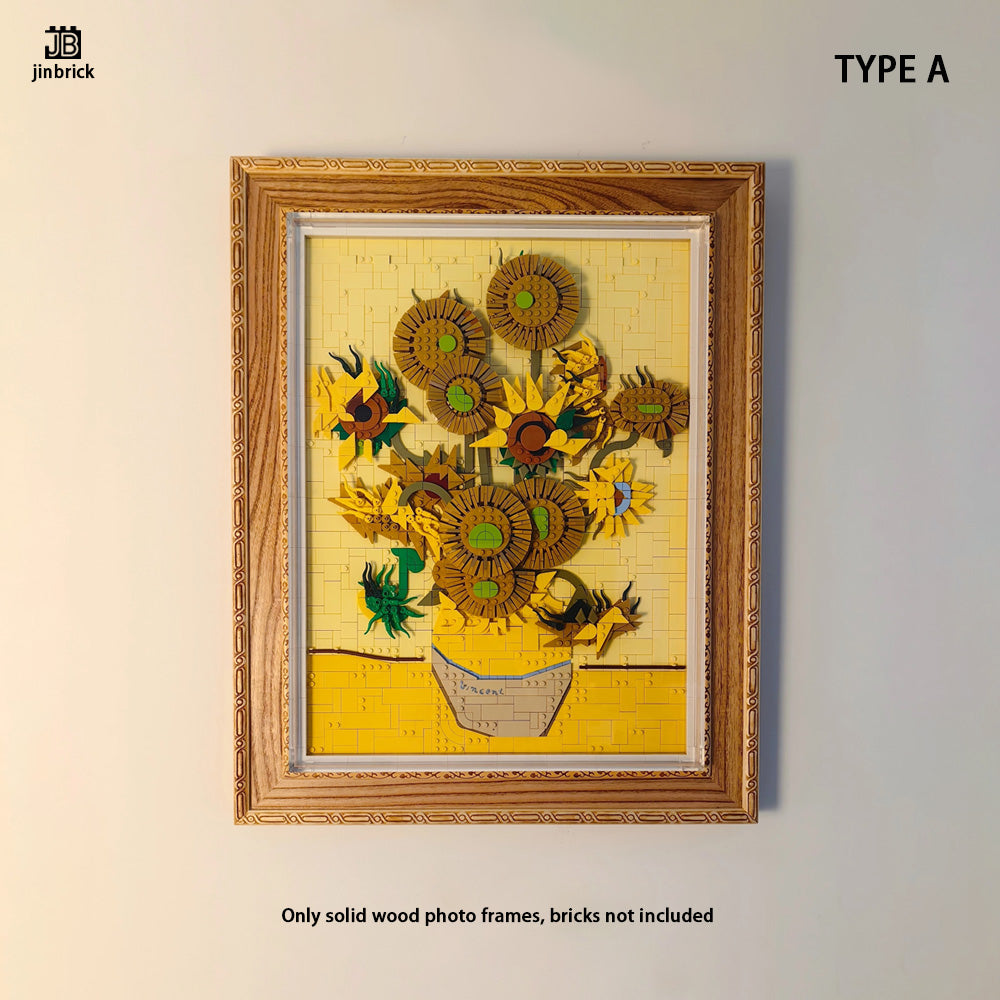 Solid Wood Acrylic Protective Frame For Lego 31215 Vincent van Gogh – Sunflowers