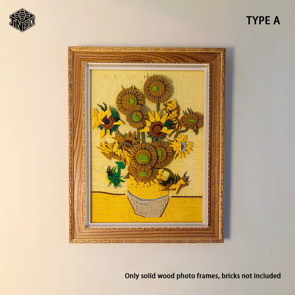 Solid Wood Acrylic Protective Frame For Lego 31215 Vincent van Gogh – Sunflowers