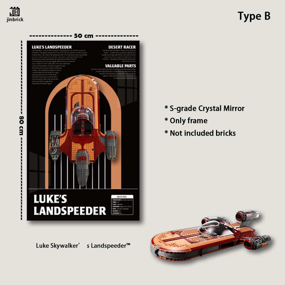 Display Wall frame For LEGO® 75341 Star Wars™  Luke Skywalker’s Landspeeder™