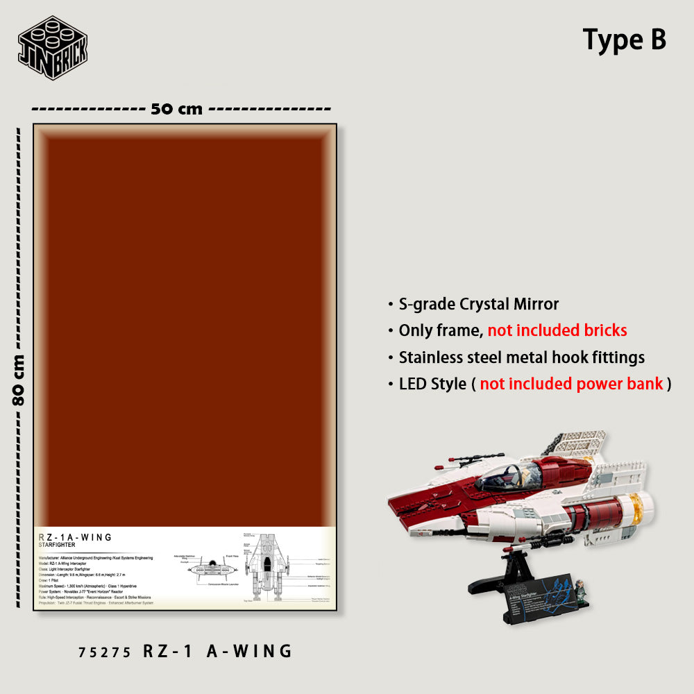 Display frame For LEGO® UCS Star Wars™ 75275 RZ-1 A-wing Starfighter™