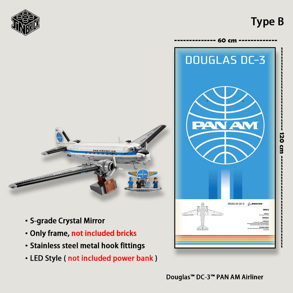 Wall Frame For LEGO LEGO Icons 11378 Douglas™ DC-3™ PAN AM Airliner