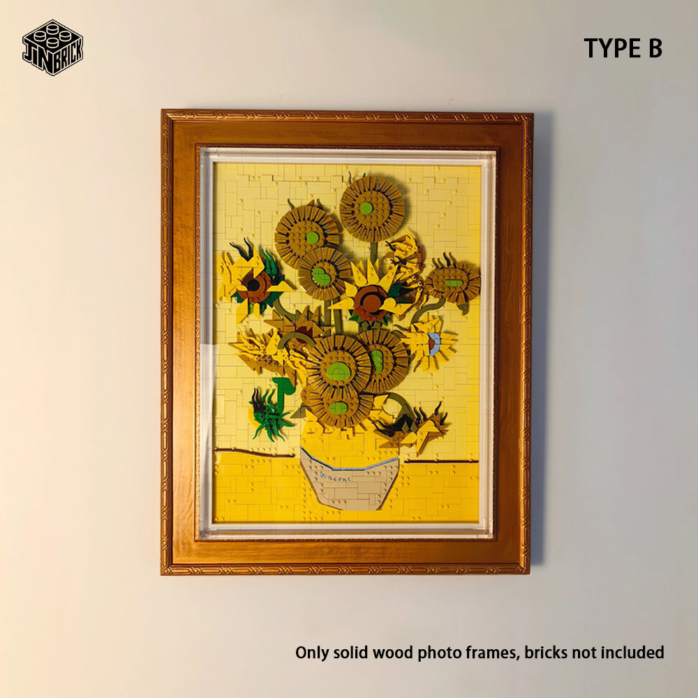 Solid Wood Acrylic Protective Frame For Lego 31215 Vincent van Gogh – Sunflowers