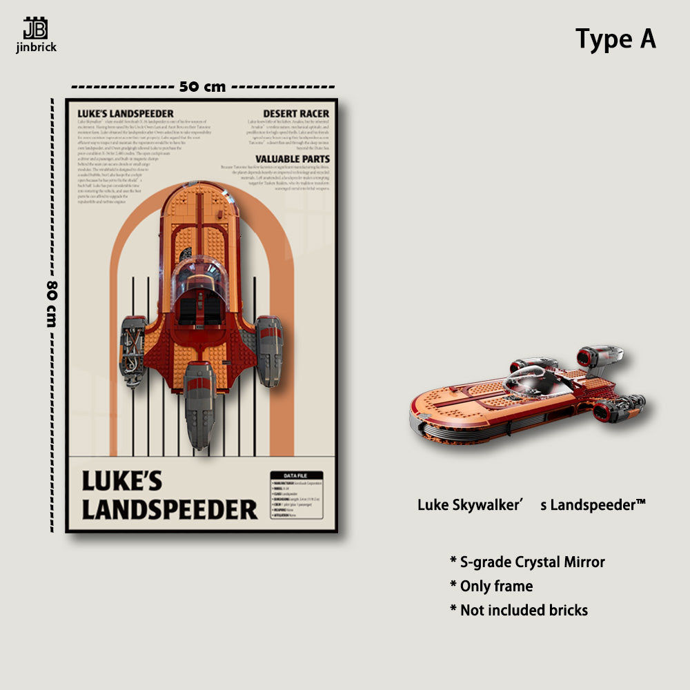 Display Wall frame For LEGO® 75341 Star Wars™  Luke Skywalker’s Landspeeder™