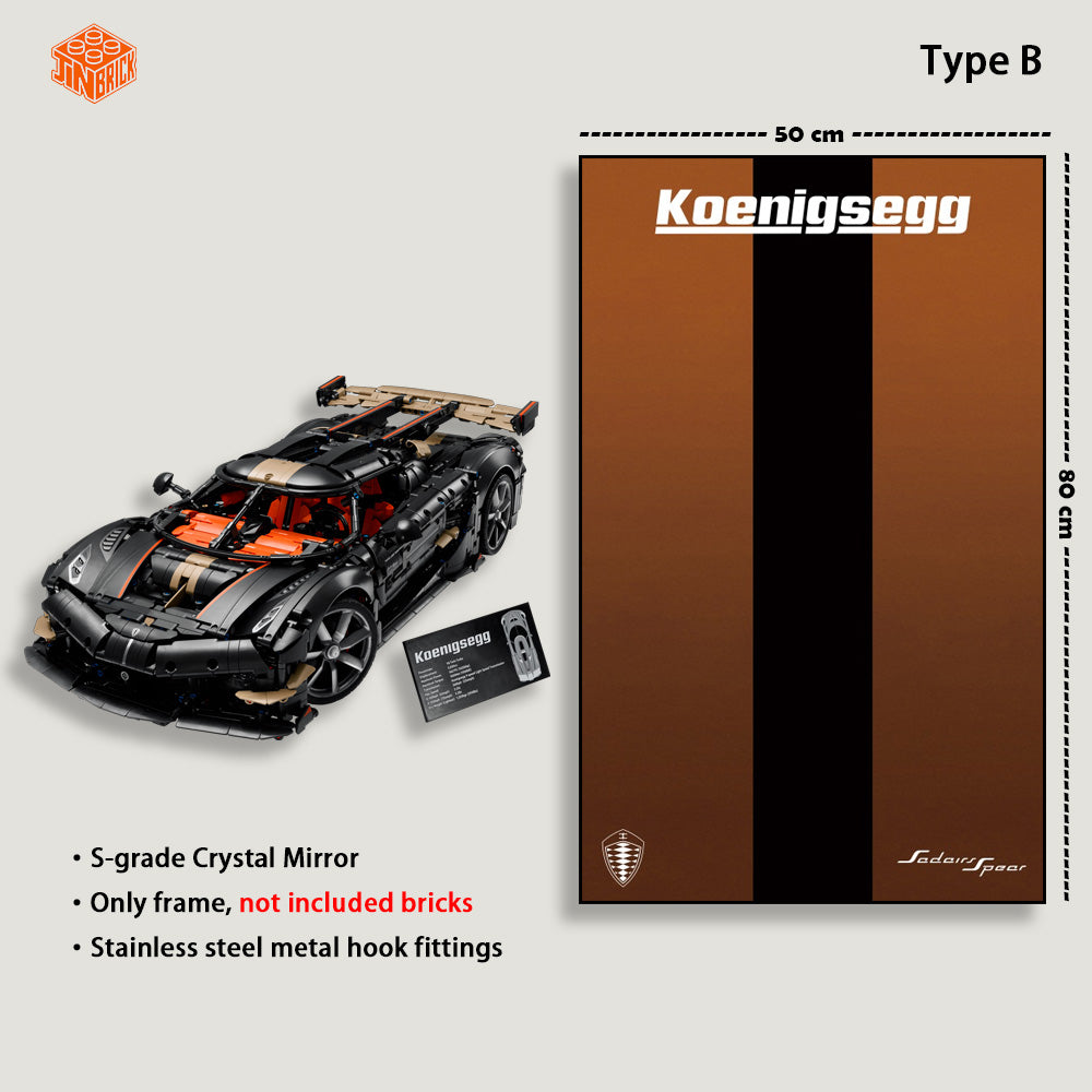 Wall Display frame For Lego Technic™ 42232 Koenigsegg Sadair's Spear Megacar