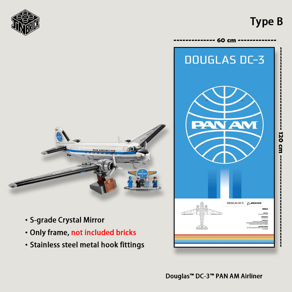 Wall Frame For LEGO LEGO Icons 11378 Douglas™ DC-3™ PAN AM Airliner
