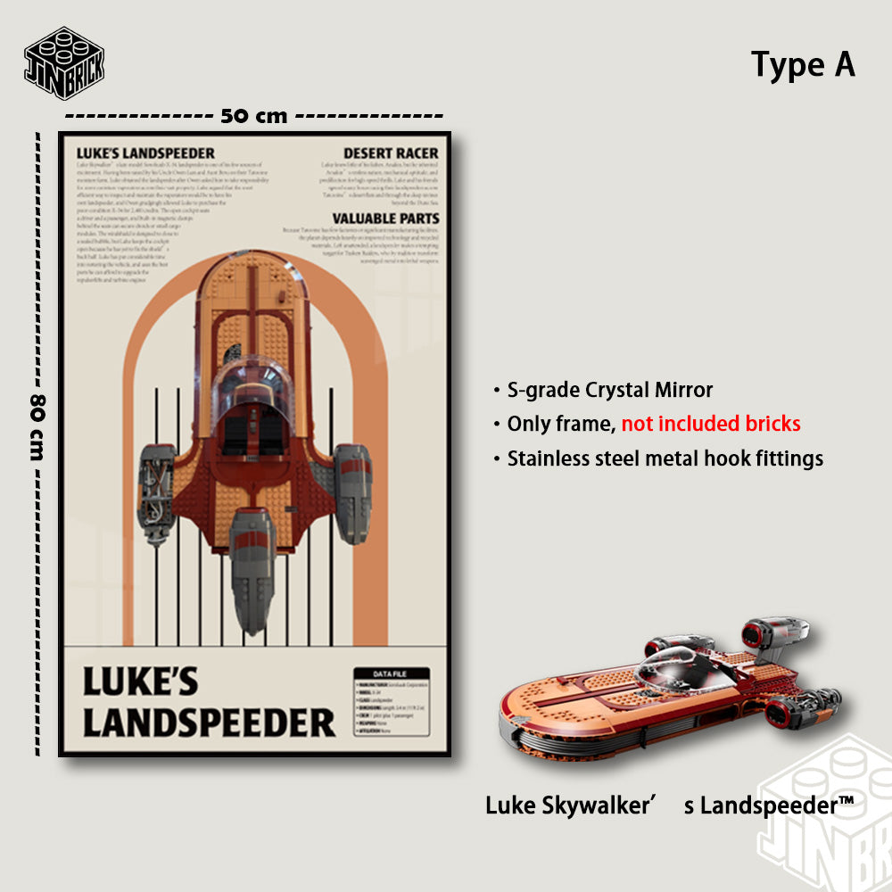 Display Wall frame For LEGO® UCS 75341 Star Wars™ Luke Skywalker's Lan