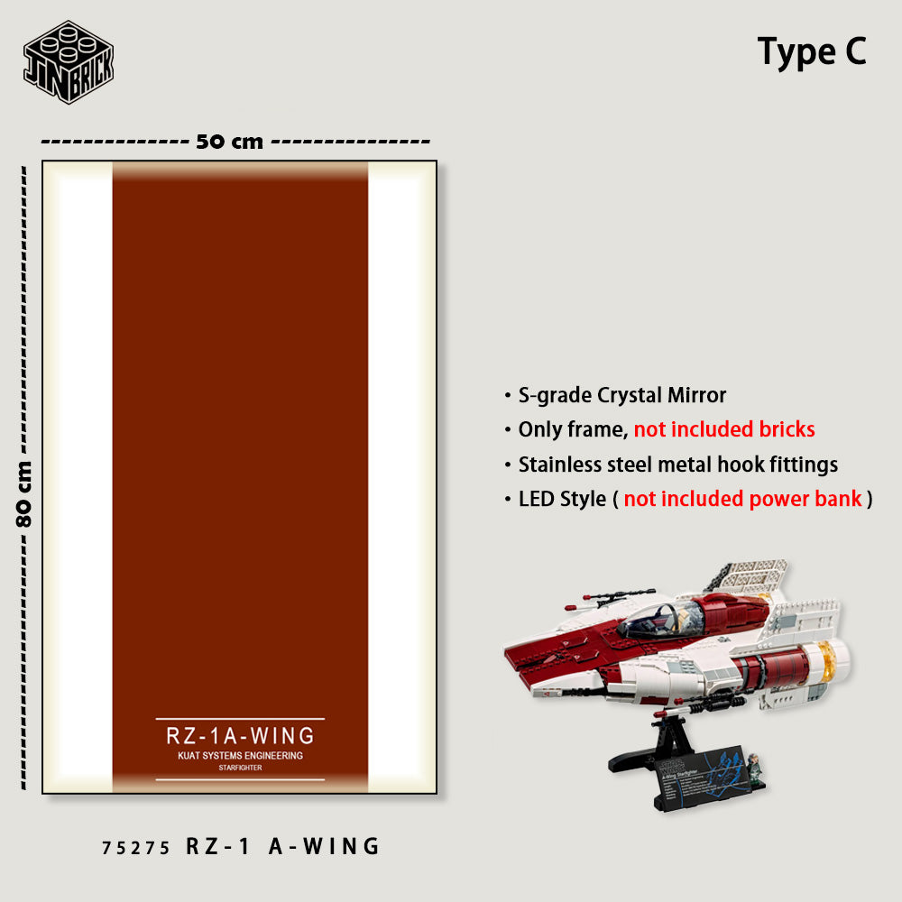 Display frame For LEGO® UCS Star Wars™ 75275 RZ-1 A-wing Starfighter™