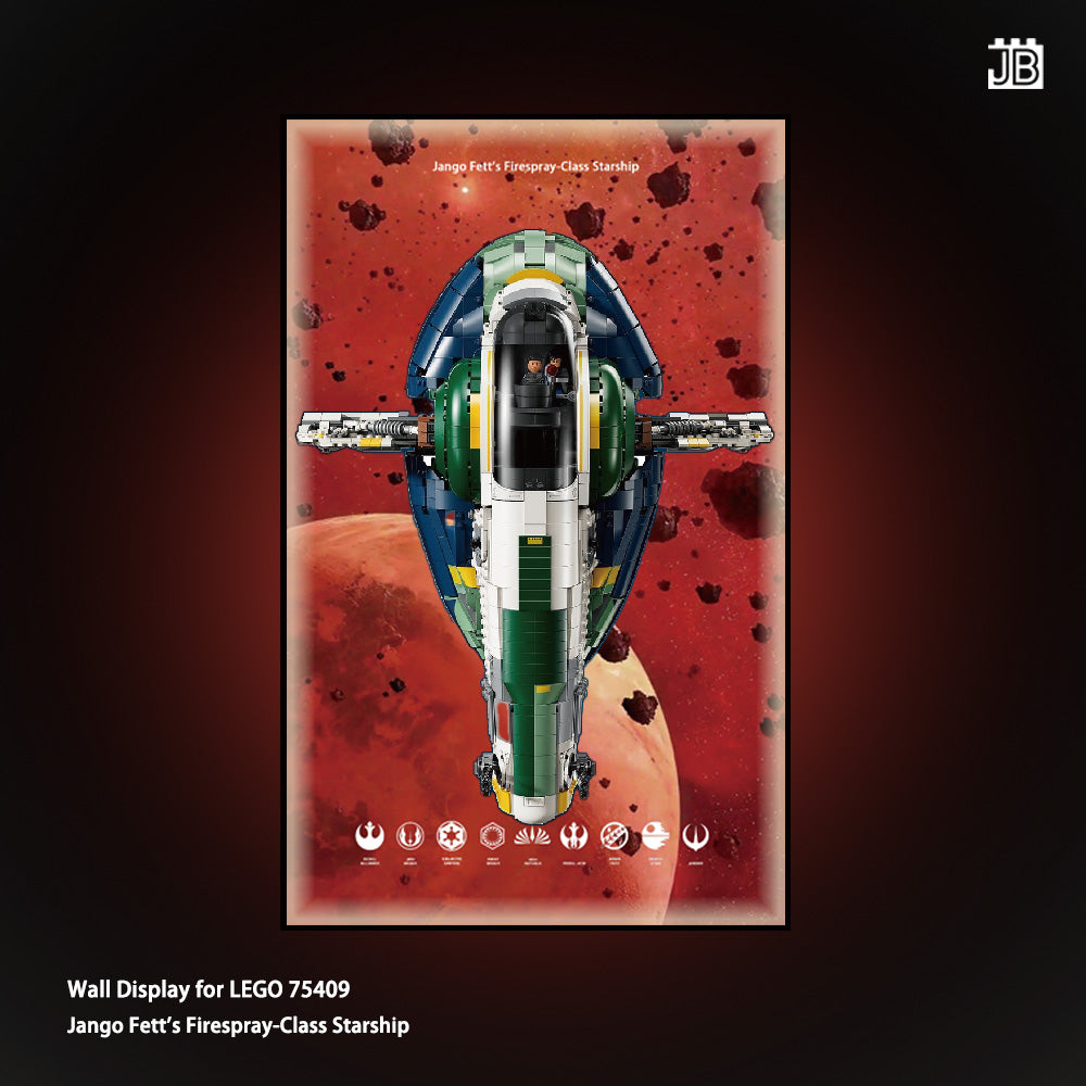 Wall frame for LEGO® Star Wars™ 75409 Jango Fett's Firespray-Class Starship