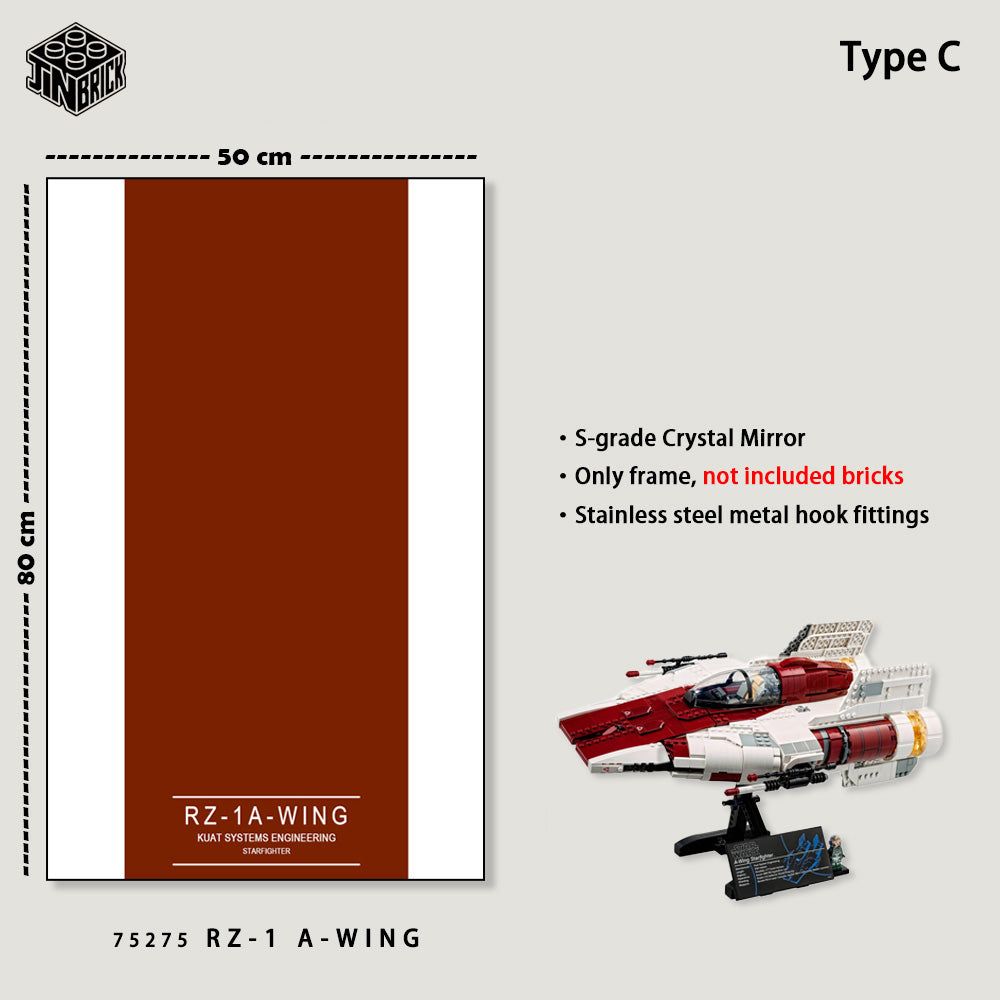 Display frame For LEGO® UCS Star Wars™ 75275 RZ-1 A-wing Starfighter™