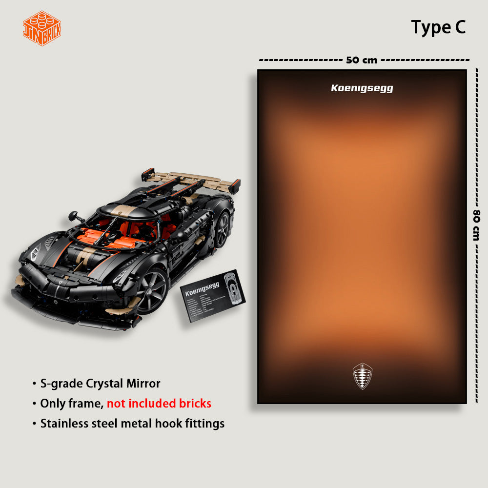 Wall Display frame For Lego Technic™ 42232 Koenigsegg Sadair's Spear Megacar