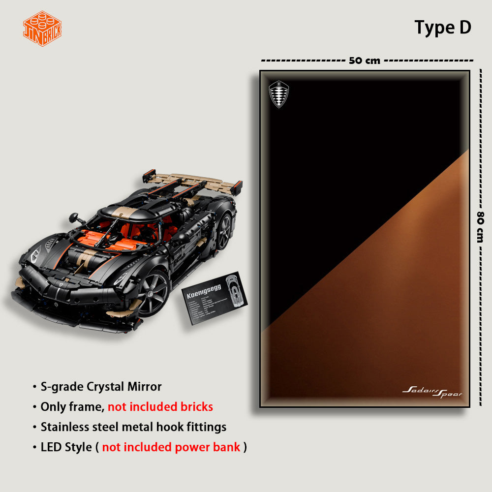 Wall Display frame For Lego Technic™ 42232 Koenigsegg Sadair's Spear Megacar