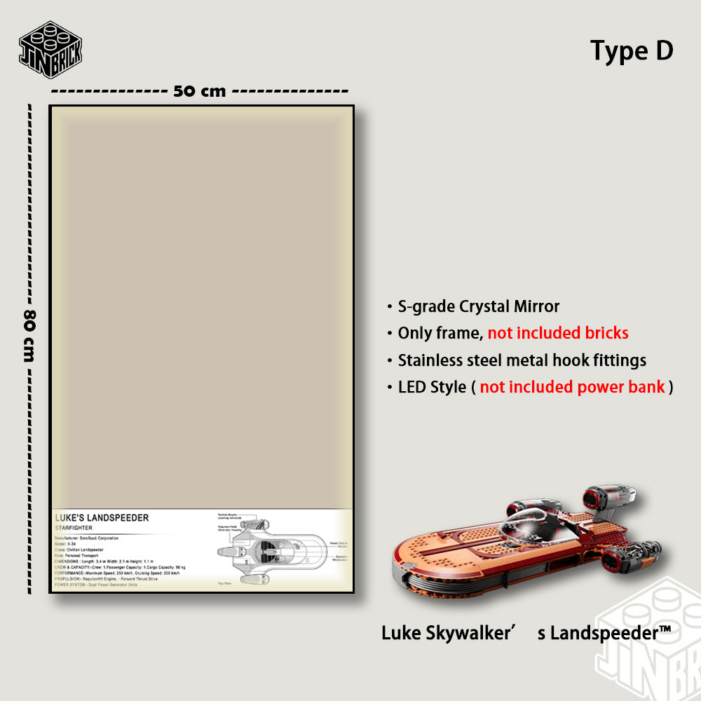 Display Wall frame For LEGO® UCS 75341 Star Wars™  Luke Skywalker’s Landspeeder™