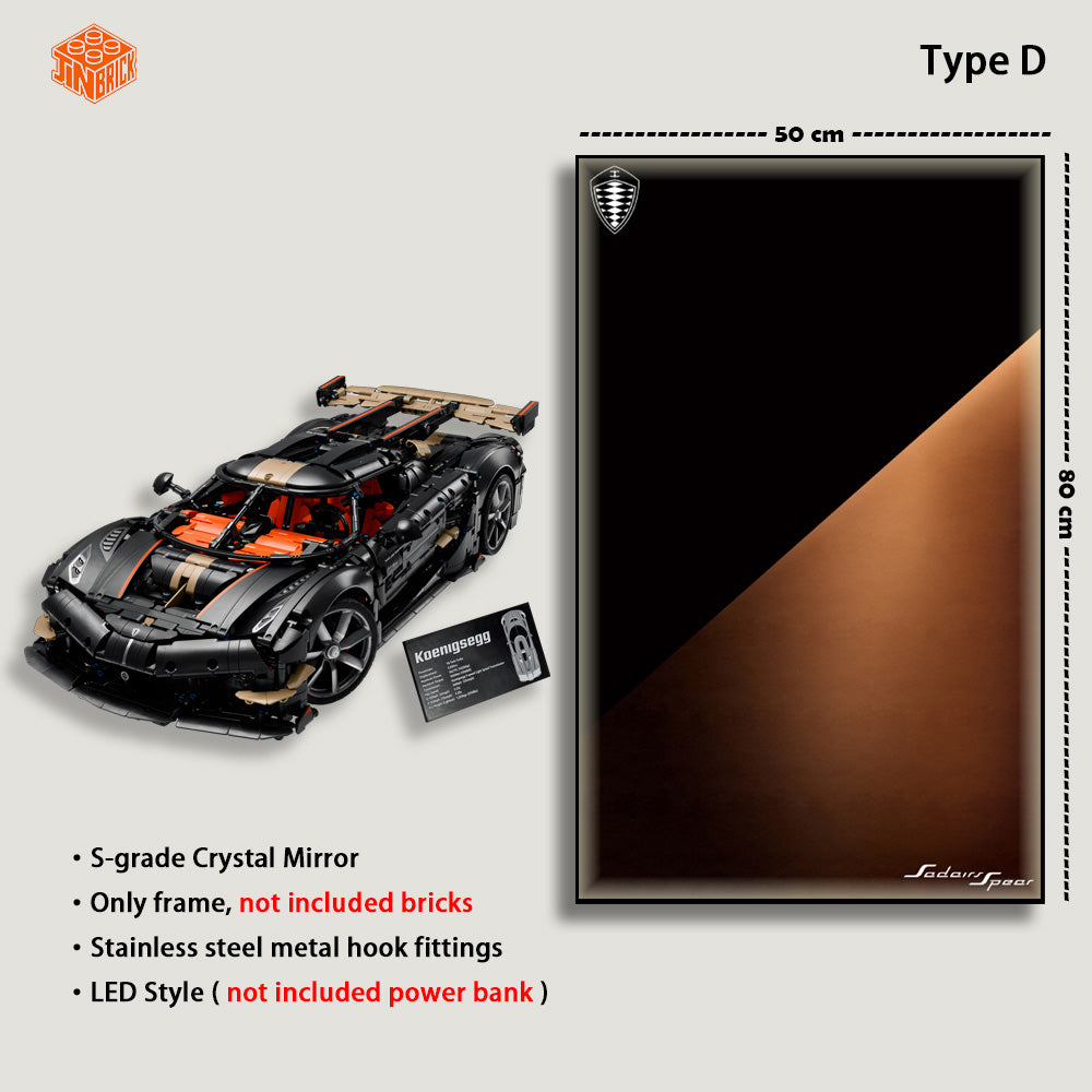 Wall Display frame For Lego Technic™ 42232 Koenigsegg Sadair's Spear Megacar