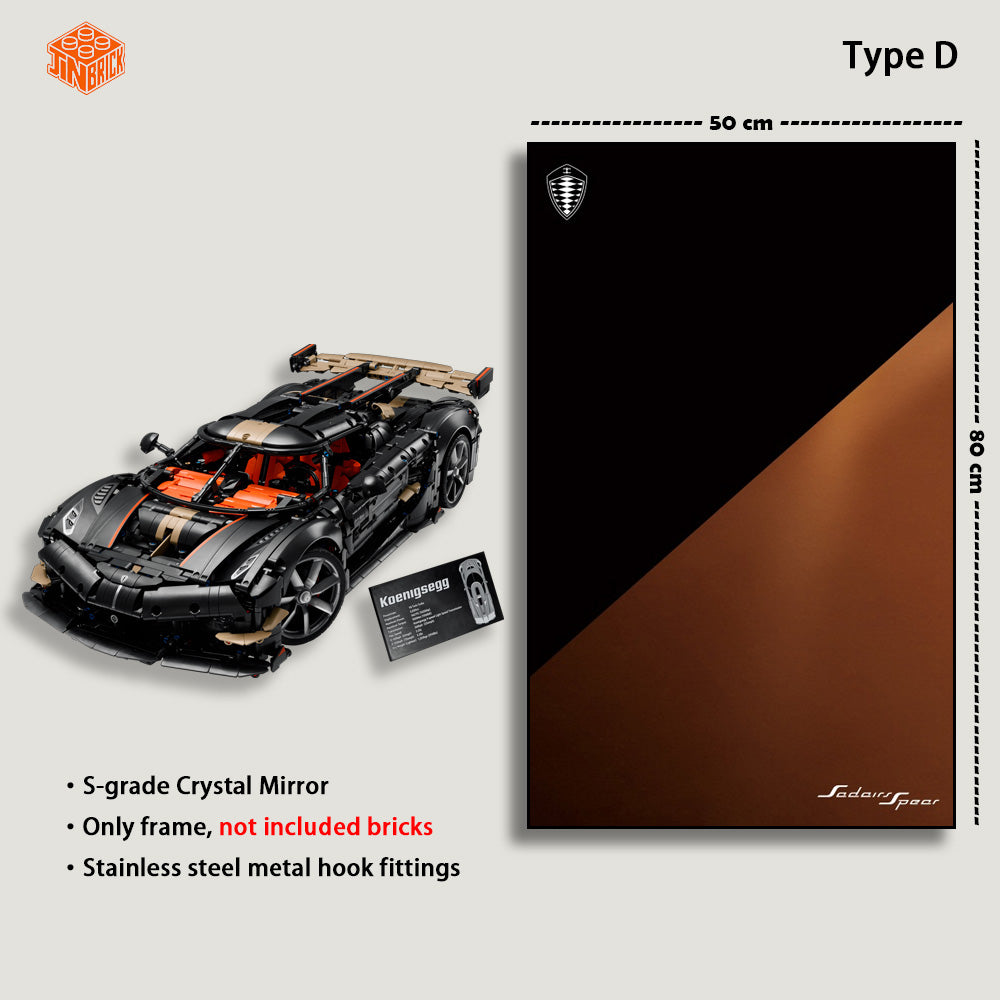 Wall Display frame For Lego Technic™ 42232 Koenigsegg Sadair's Spear Megacar