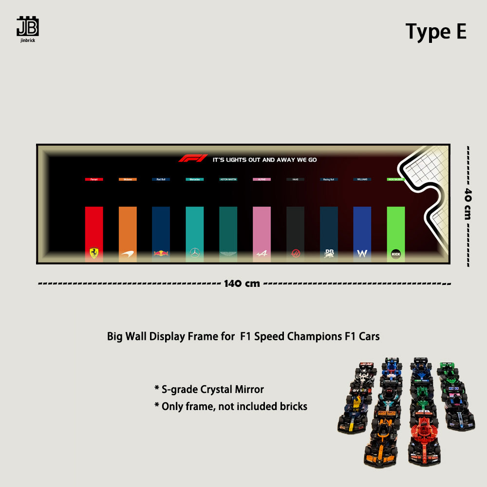 Big Wall Display Frame For LEGO® Speed Champions F1 Cars