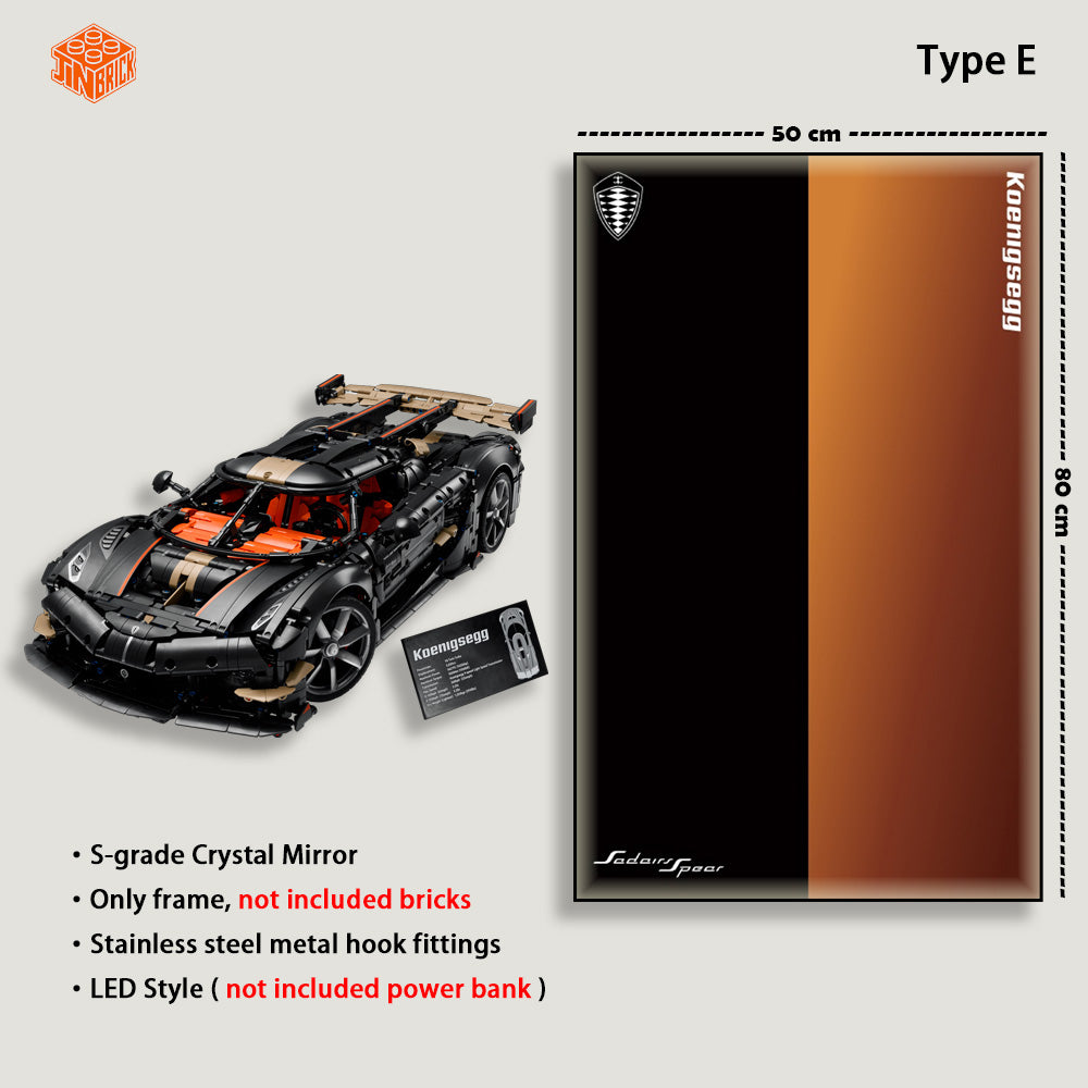 Wall Display frame For Lego Technic™ 42232 Koenigsegg Sadair's Spear Megacar