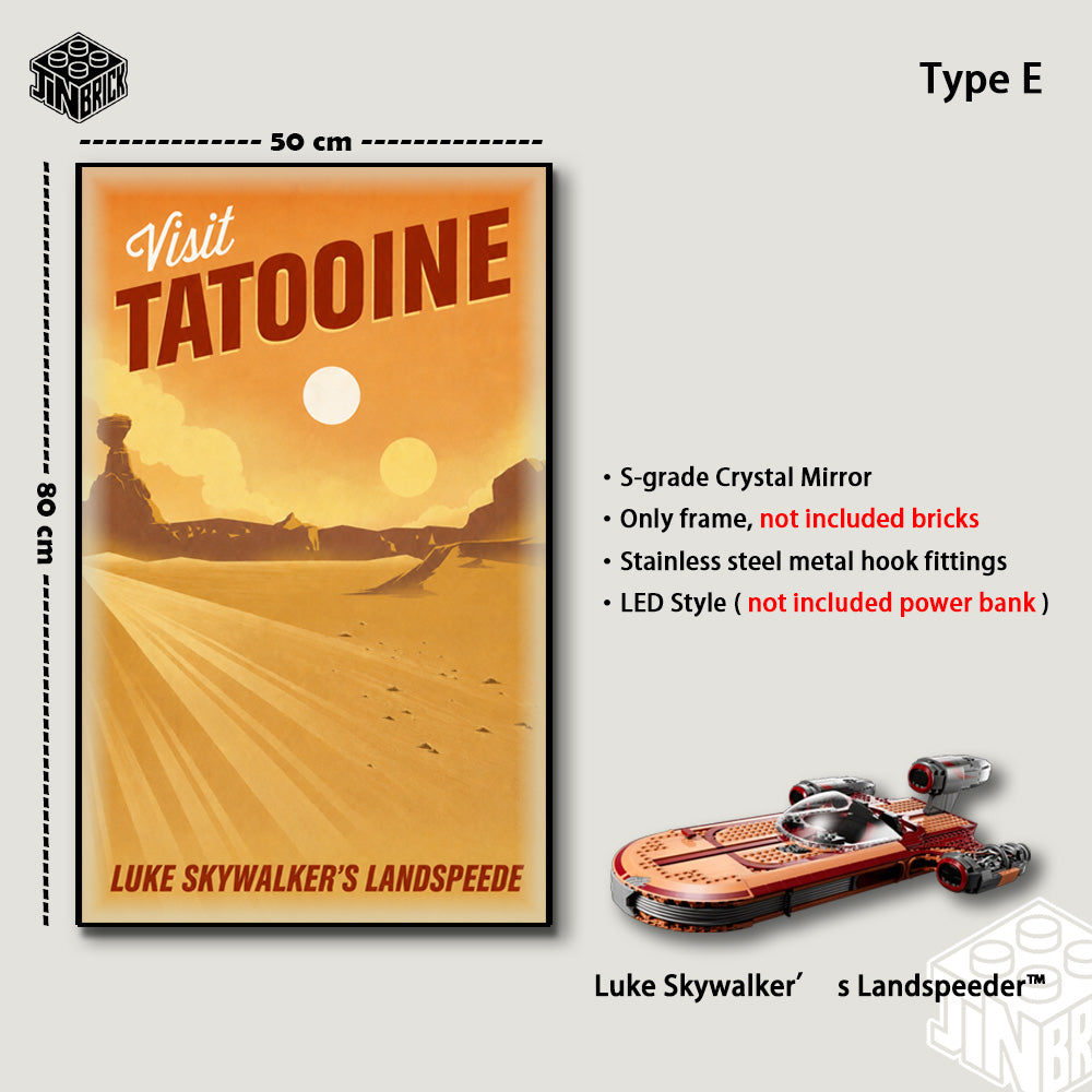 Display Wall frame For LEGO® UCS 75341 Star Wars™  Luke Skywalker’s Landspeeder™